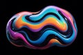 Abstract colorful 3D shape, vibrant gradient, flowing liquid Royalty Free Stock Photo