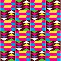 African Kente style vector seamless textile pattern, repetitive tribal design inspired by textiles from Africa