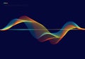 Abstract colorful digital equalizer wave lines on dark blue background technology concept