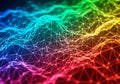 An abstract, colorful digital illustration featuring a network of Royalty Free Stock Photo