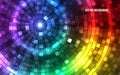 Abstract Colorful Disco Lights. Tunnel. Vector