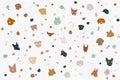 Abstract colorful dogs terrazzo pattern background in neutral tones