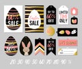 Abstract colorful Easter Sale printable tags, stickers and stamps collection. Vector illustration