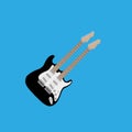 Abstract Colorful Electric Guitar Isolated On Color Background