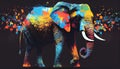 Elephant art wallpaper