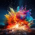 abstract colorful explosion background, 3d rendering, computer digital illustration Generative AI Generative AI Royalty Free Stock Photo