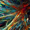 Abstract colorful explosion of glass fibers