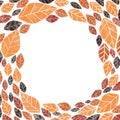 Abstract colorful fall leaves wreath for decoration on Autumn season. Royalty Free Stock Photo