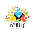 Abstract colorful family logo design template