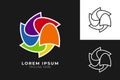 abstract colorful fantasy flower in rainbow colors. Vector Geometric Flower Symbol. Rainbow Isolated Icon. Rainbow flower logo Royalty Free Stock Photo