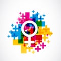 Abstract colorful female gender symbol