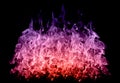 Abstract colorful Fire flames on black background Royalty Free Stock Photo