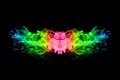 Abstract colorful Fire flames on black background Royalty Free Stock Photo