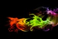 Abstract colorful Fire flames on black background Royalty Free Stock Photo