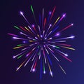 Abstract colorful fireworks background. Christmas lights. Vector illustration Royalty Free Stock Photo