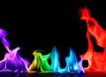 Abstract Colorful Flames with Reflective Effects