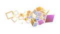 Abstract Colorful Floating Cubes, vector design Generative AI Royalty Free Stock Photo