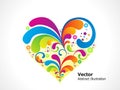 Abstract colorful floral heart