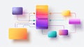Abstract colorful flowchart connection diagram showing process Royalty Free Stock Photo