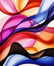 Abstract colorful flowing waves in vibrant motion creating dynamic visual texture Royalty Free Stock Photo