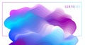 Abstract colorful fluid vector background, dimensional gradient shape element for design, flowing 3D wave, color dynamic motion Royalty Free Stock Photo