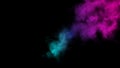 Abstract colorful fog smoke moves on isolated black background . The concept of aromatherapy Royalty Free Stock Photo