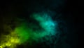 Abstract colorful fog smoke moves on isolated black background . The concept of aromatherapy Royalty Free Stock Photo