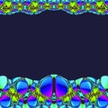 Bubble blue gradient border, collaboration styles,surrealism,psychedelic,fantasy,3D,space for text Royalty Free Stock Photo