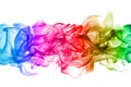 Abstract colorful fume patterns over the white background