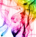 Abstract colorful fume patterns on white Royalty Free Stock Photo