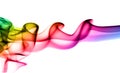 Abstract colorful fume waves on white