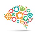 Abstract colorful gear brain, creative thinking design concept Royalty Free Stock Photo