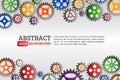 Abstract colorful gears background. Mechanism with integrated ge