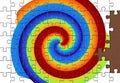 Abstract colorful generative glitch puzzle artwork