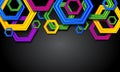 Abstract colorful geometric background with hexagons Royalty Free Stock Photo