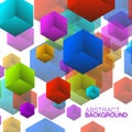 Abstract colorful geometric background with overlapping bright squares Royalty Free Stock Photo