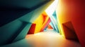 Abstract Colorful Geometric Corridor Design Royalty Free Stock Photo