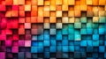 Abstract Colorful Geometric Cubes Background with a Gradient of Hues, Modern Artistic Mosaic Pattern for Creative Design and Royalty Free Stock Photo