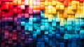 Abstract Colorful Geometric Cubes Background with a Gradient of Hues, Modern Artistic Mosaic Pattern for Creative Design and Royalty Free Stock Photo