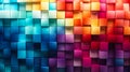 Abstract Colorful Geometric Cubes Background with a Gradient of Hues, Modern Artistic Mosaic Pattern for Creative Design and Royalty Free Stock Photo