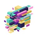 Abstract colorful geometric isometric background Royalty Free Stock Photo