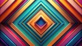 Abstract colorful geometric pattern of nested squares and lines, creating a vibrant and dynamic visual composition. Generative AI Royalty Free Stock Photo