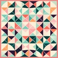 Abstract colorful geometric seamless pattern in retro style. Geometric background. AI generated Royalty Free Stock Photo