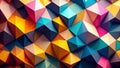 Abstract colorful geometric shapes background, polygonal mosaic pattern, 3D rendering Royalty Free Stock Photo