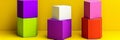 Abstract Colorful Geometric Shapes Modern Design Blocks Background 3D Red Art Web Pink Cube Bold