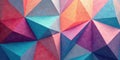 Abstract colorful geometric triangular pattern background texture featuring vivid hues and textured surfaces. Generative AI Royalty Free Stock Photo
