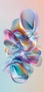 abstract colorful glassy form on pink background Royalty Free Stock Photo