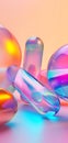 abstract colorful glassy round objects on gradient background Royalty Free Stock Photo