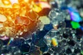 Abstract colorful glitter background with small hexagon Royalty Free Stock Photo