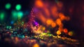 abstract colorful glitter and boke spots on black, neural network generated art